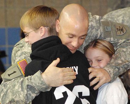 Military Family Hug