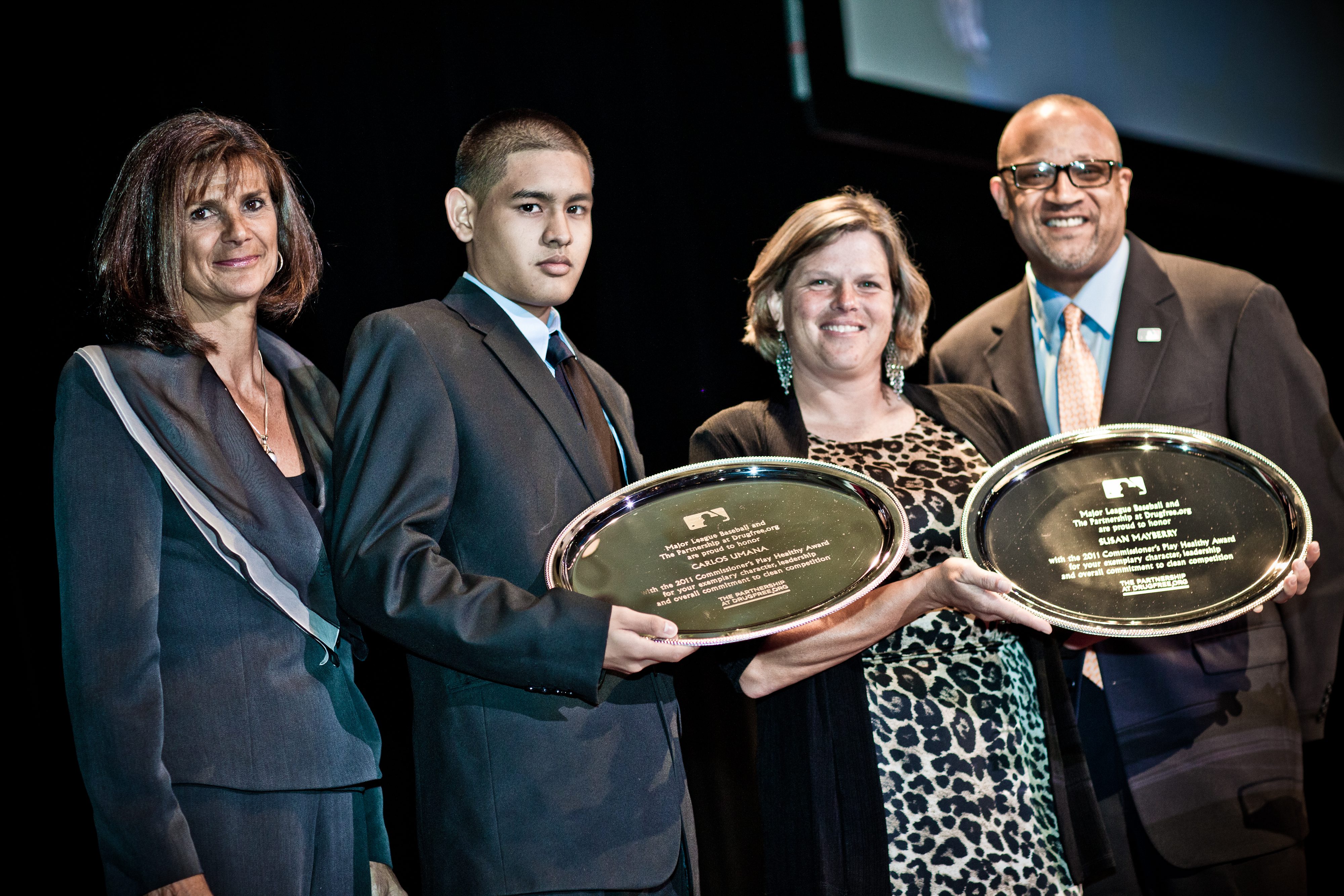 Pat Russo, The Partnership at Drugfree.org Chairman, Carlos Umana, Susan Mayberry, David James, Director of RBI