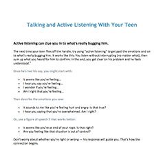 Talking and Active Listening With Your Teen Quiz