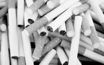 cigarette pile 7-30-12 B&W