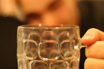 Hand holding beer mug- 11-5-12