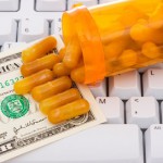 Keyboard with a pills and pill bottle