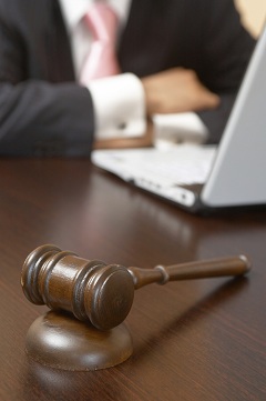 gavel and laptop
