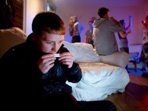 drugs and booze at a house party