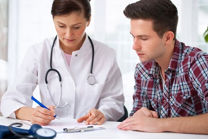 doctor with male patient