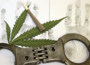 Marijuana and handcuffs 4-16-15