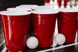 Beer Pong Party Cups in Red
